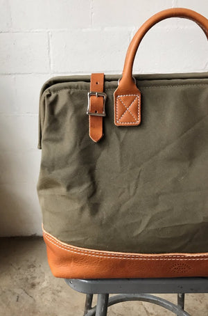 WWII era Salvaged Canvas Carryall