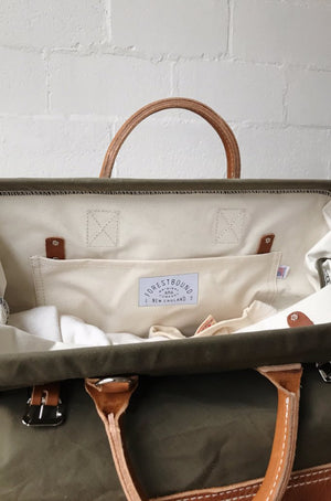 WWII era Salvaged Canvas Carryall