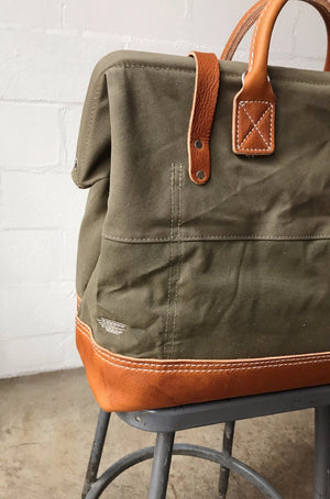 WWII era Salvaged Canvas Carryall