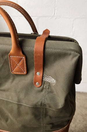 WWII era Salvaged Canvas Carryall