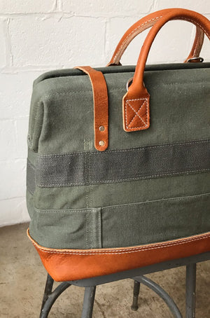 1950's era Salvaged Canvas Carryall
