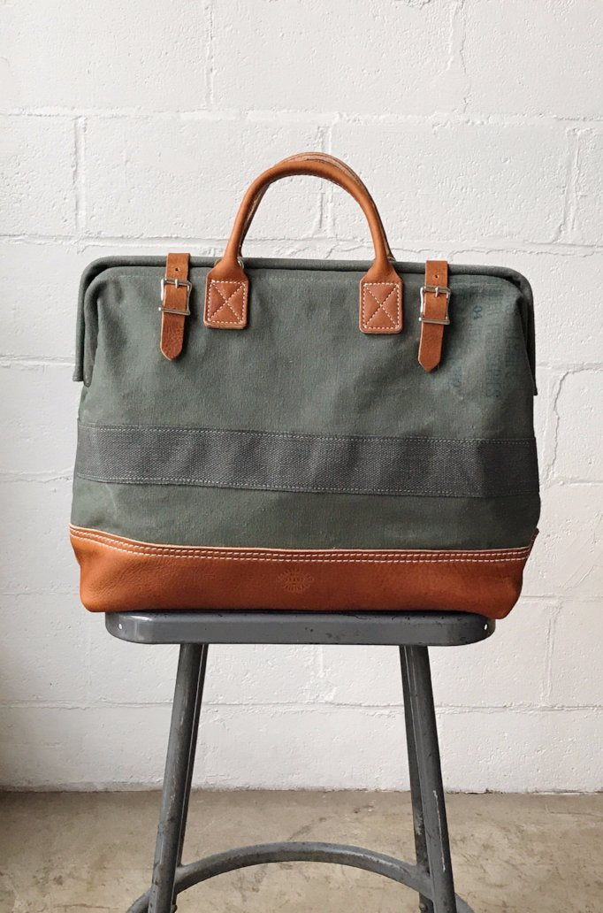 1950's era Salvaged Canvas Carryall