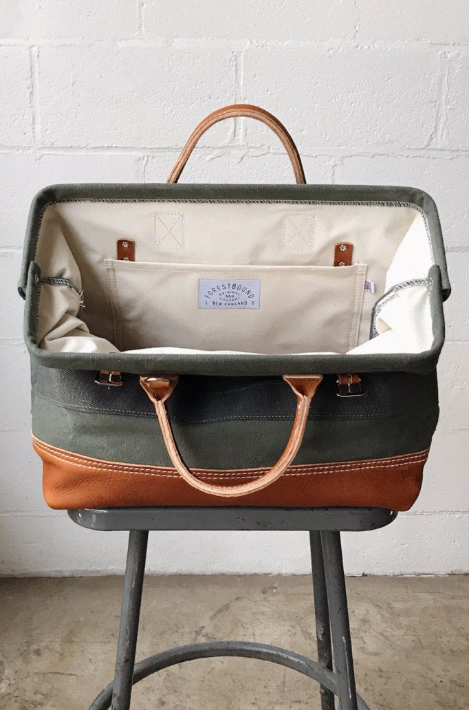 1950's era Salvaged Canvas Carryall