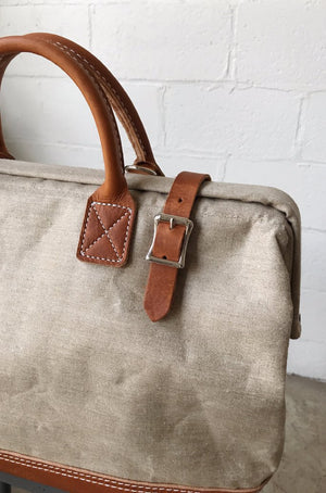 1930's era Salvaged Linen Carryall