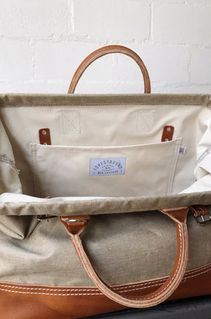 1930's era Salvaged Linen Carryall