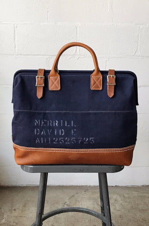 1950's era Salvaged Canvas Carryall