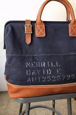 1950's era Salvaged Canvas Carryall
