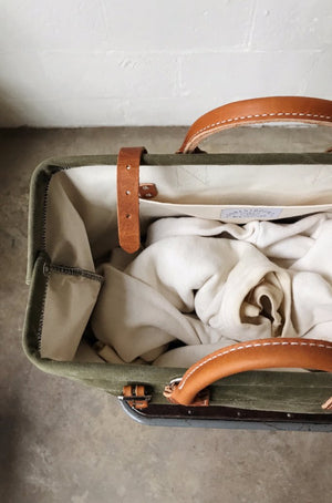 WWII era Salvaged Canvas Carryall