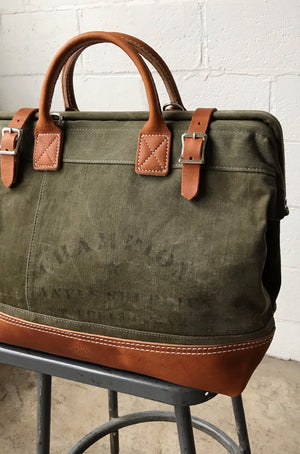 WWII era Salvaged Canvas Carryall