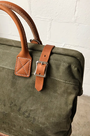 WWII era Salvaged Canvas Carryall