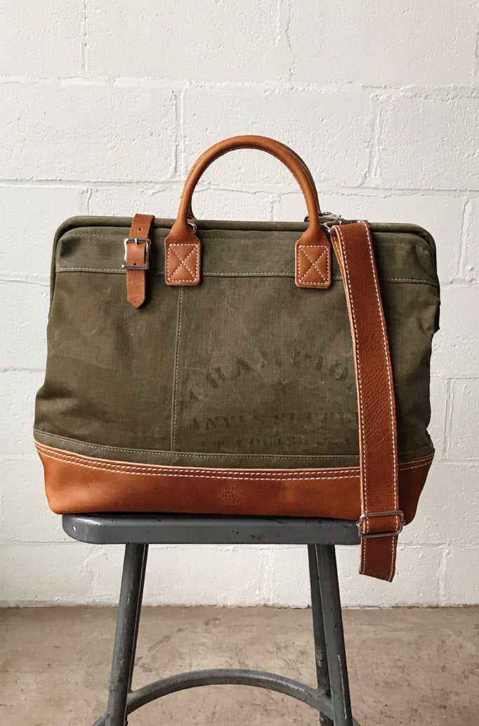 WWII era Salvaged Canvas Carryall
