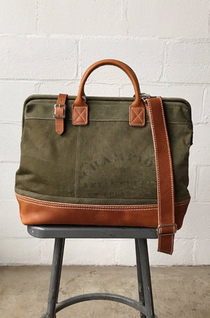 WWII era Salvaged Canvas Carryall
