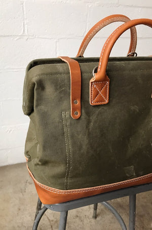WWII era Salvaged Canvas Carryall