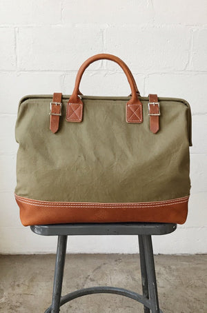 WWII era Salvaged Canvas Carryall