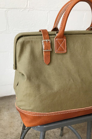 WWII era Salvaged Canvas Carryall