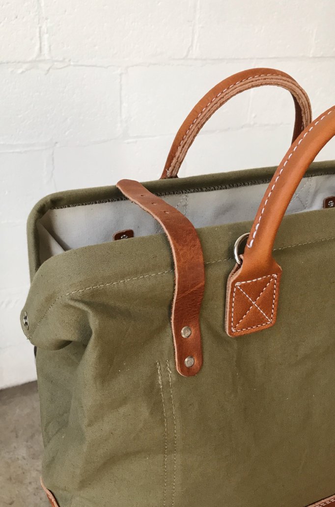 WWII era Salvaged Canvas Carryall