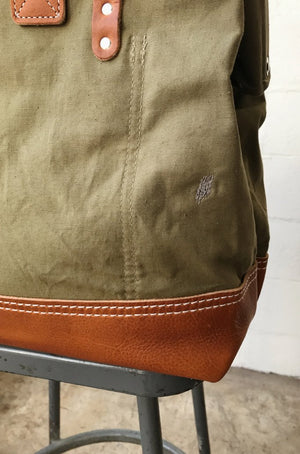 WWII era Salvaged Canvas Carryall