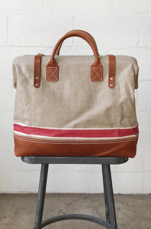 1930's era Salvaged Linen Carryall