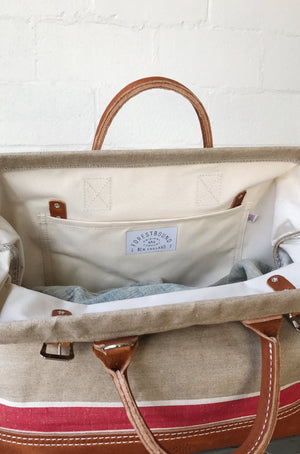 1930's era Salvaged Linen Carryall