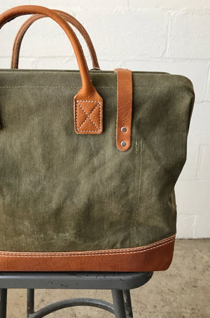 WWII era Salvaged Canvas Carryall