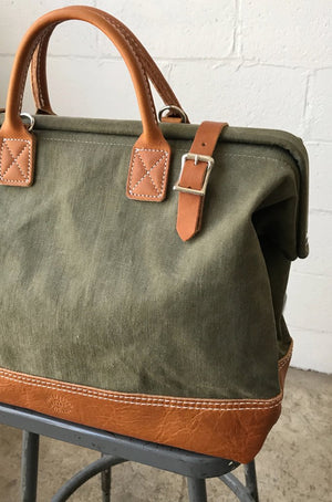 WWII era Salvaged Canvas Carryall