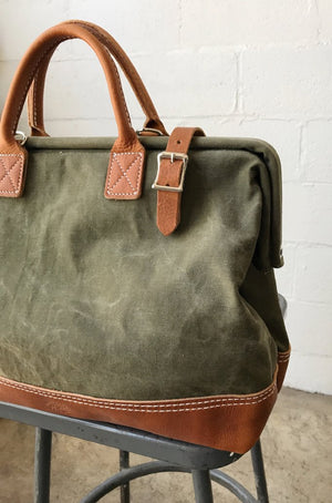 WWII era Salvaged Canvas Carryall