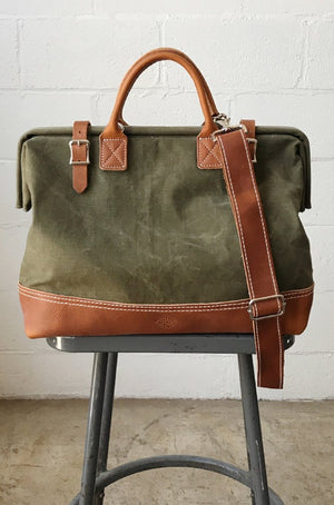 WWII era Salvaged Canvas Carryall