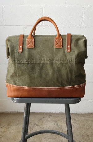 WWII era Salvaged Canvas Carryall