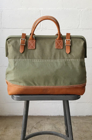 WWII era Salvaged Canvas Carryall