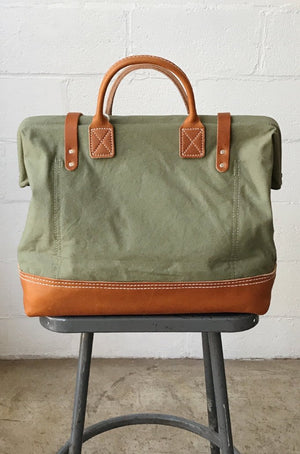WWII era Salvaged Canvas Carryall