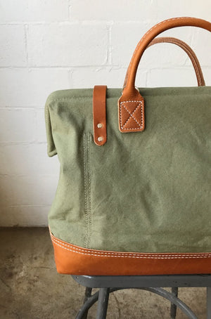 WWII era Salvaged Canvas Carryall