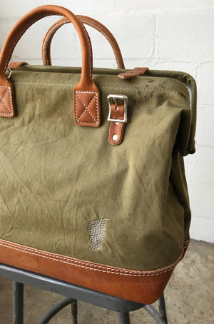 WWII era Salvaged Canvas Carryall