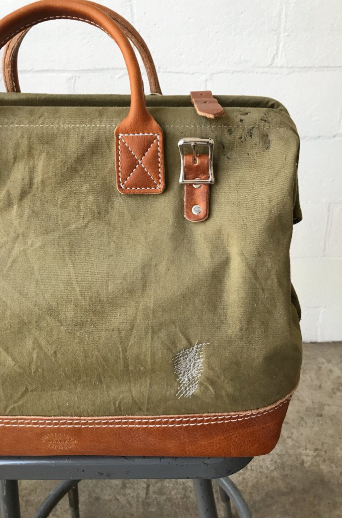 WWII era Salvaged Canvas Carryall