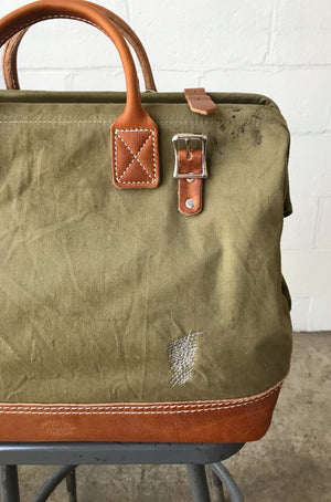 WWII era Salvaged Canvas Carryall