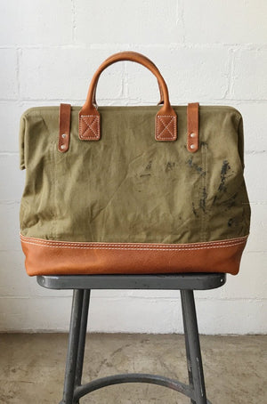 WWII era Salvaged Canvas Carryall