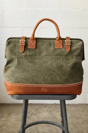 WWII era Salvaged Canvas Carryall