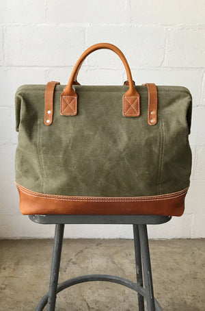 WWII era Salvaged Canvas Carryall