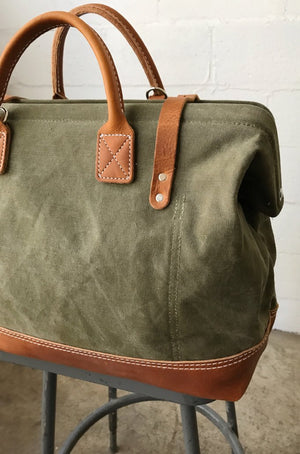WWII era Salvaged Canvas Carryall