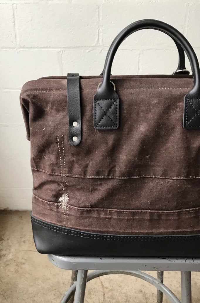 1940's era Salvaged Canvas Carryall