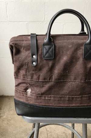1940's era Salvaged Canvas Carryall