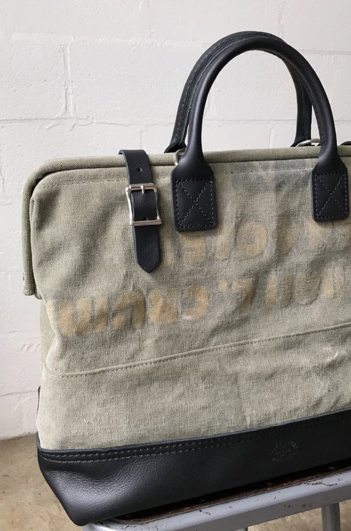 WWII era Salvaged Canvas Carryall