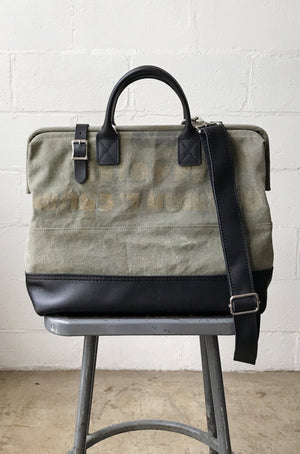 WWII era Salvaged Canvas Carryall