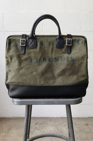 WWII era Salvaged Canvas Carryall