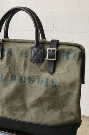 WWII era Salvaged Canvas Carryall