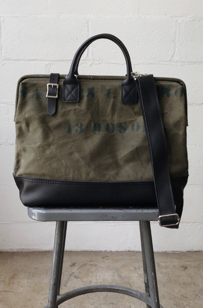 WWII era Salvaged Canvas Carryall