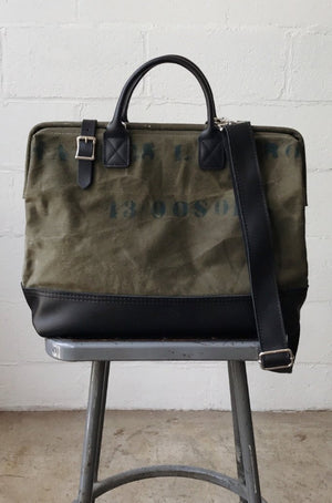 WWII era Salvaged Canvas Carryall