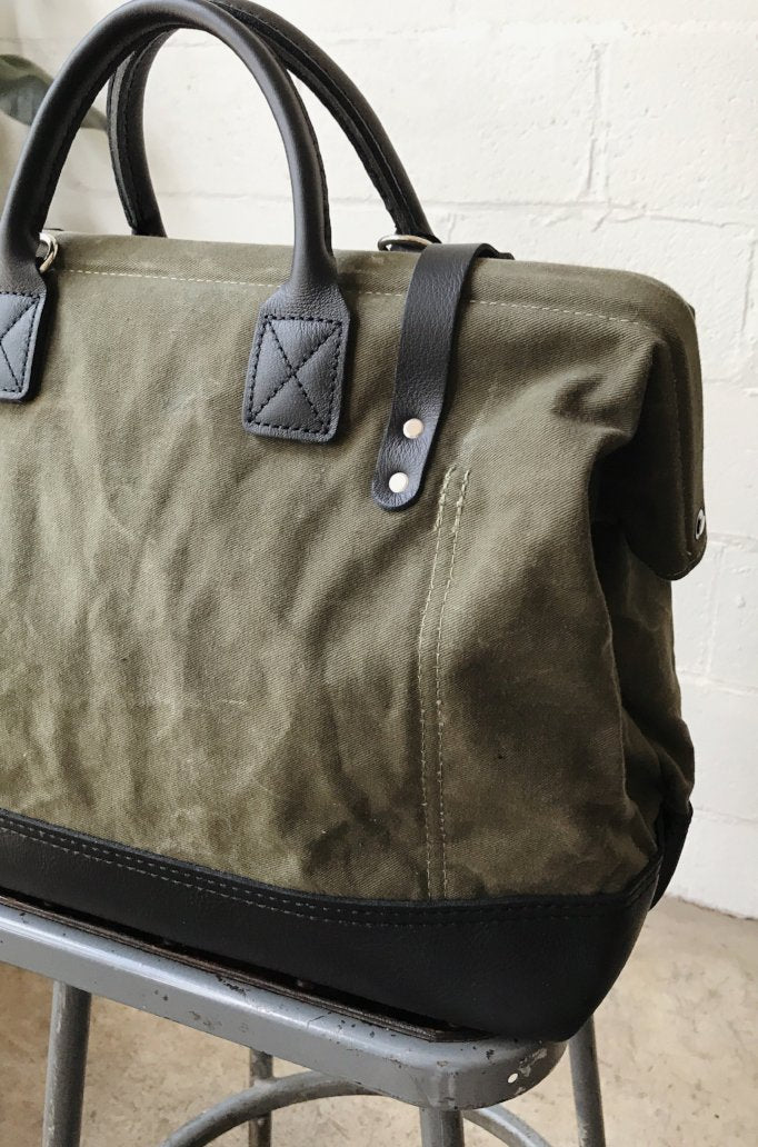 WWII era Salvaged Canvas Carryall