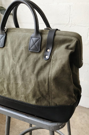 WWII era Salvaged Canvas Carryall