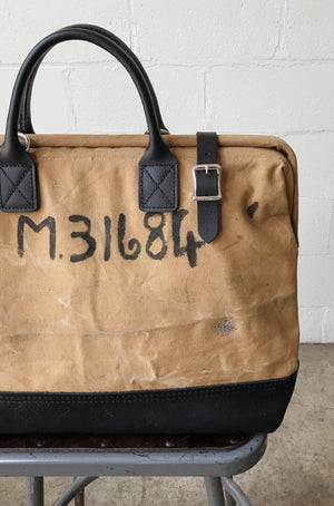 WWII era Salvaged Canvas Carryall