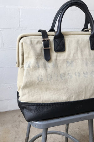 WWII era Salvaged Canvas Carryall